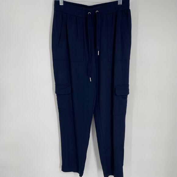 Banana Republic Joggers Women’s Small Navy Cargo ComfyCore Loungewear Nautical - Picture 1 of 8